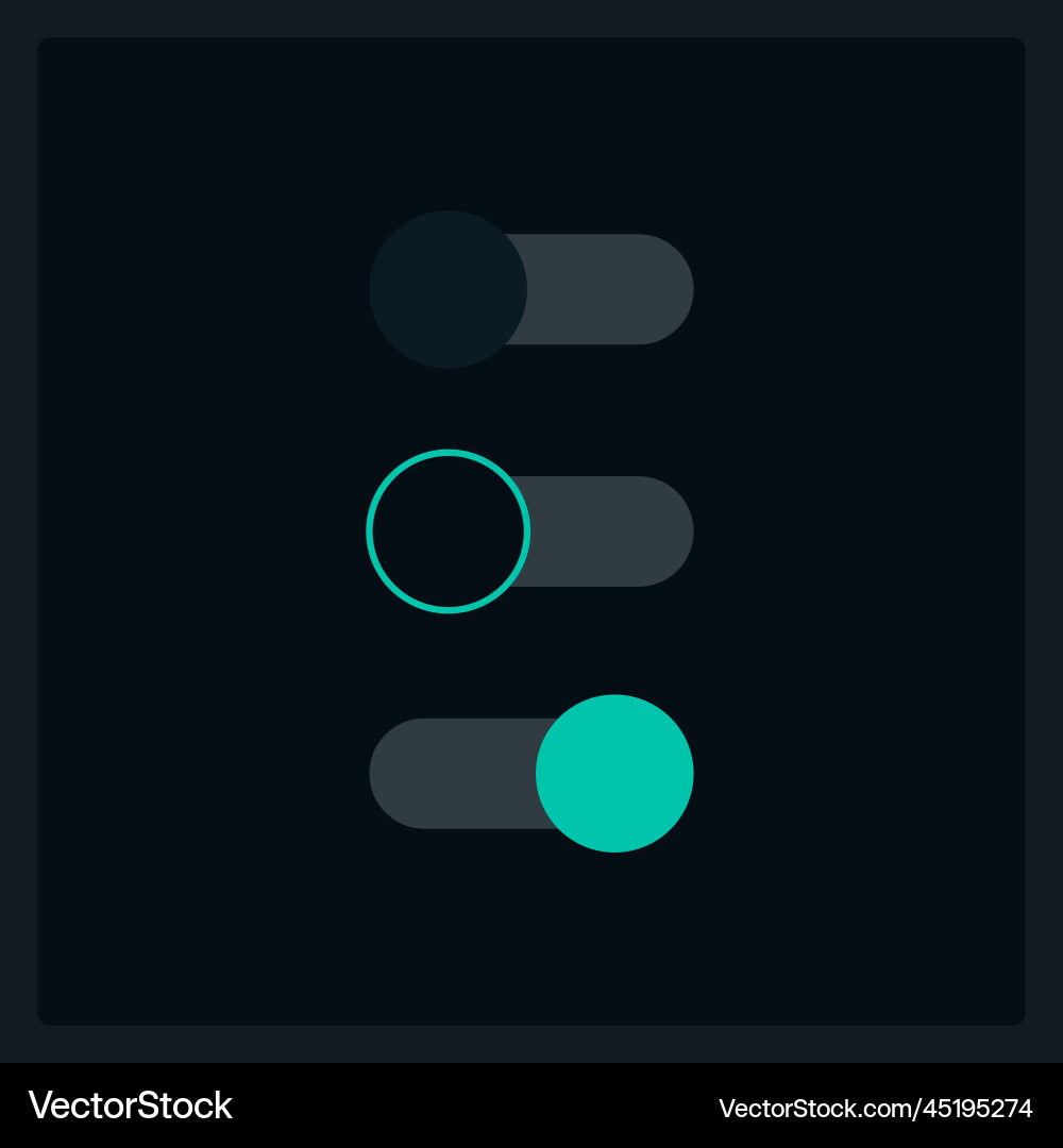On and off toggle switch ui element template On and off toggle switch ui element template Vector Image