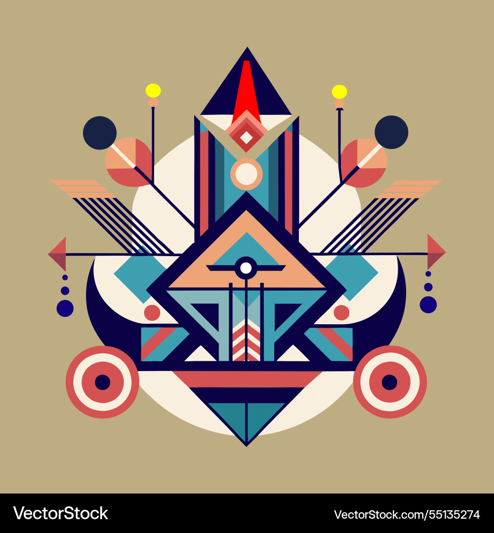 Pattern design with abstract shapes Vector Image