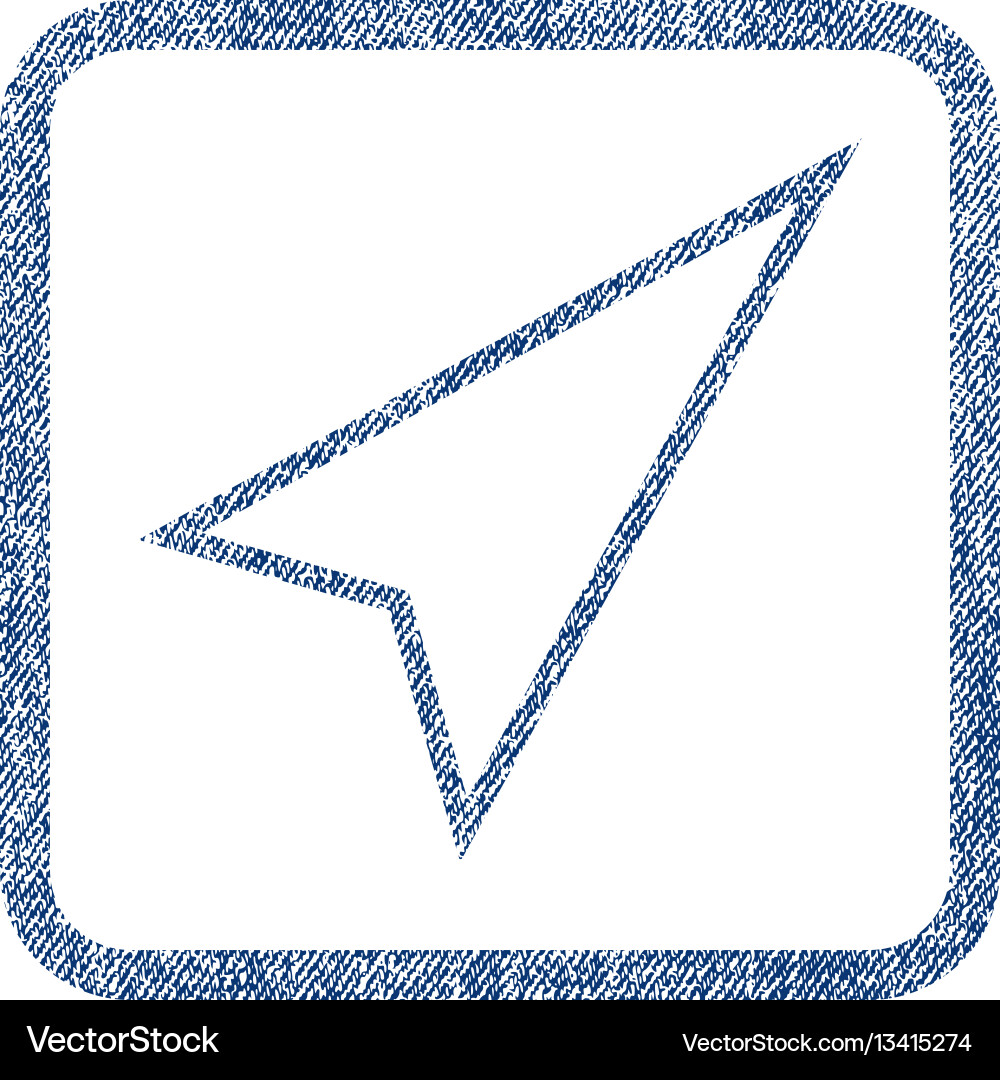 Pointer right up fabric textured icon Vector Image