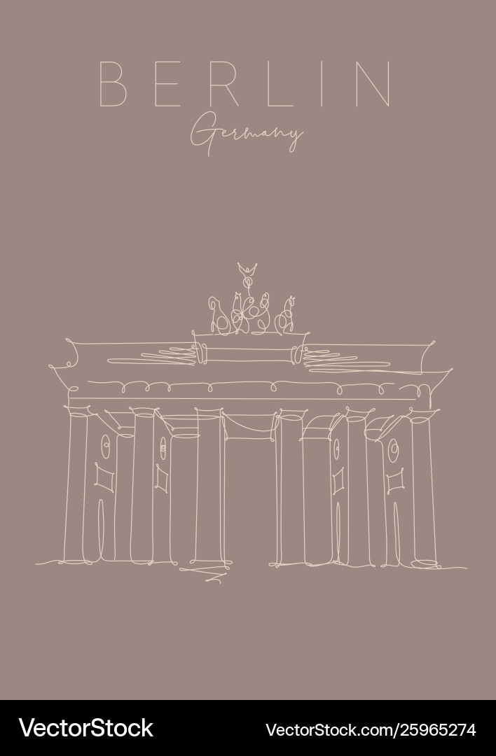 Poster brandenburg gate braun Poster brandenburg gate braun vektorbild