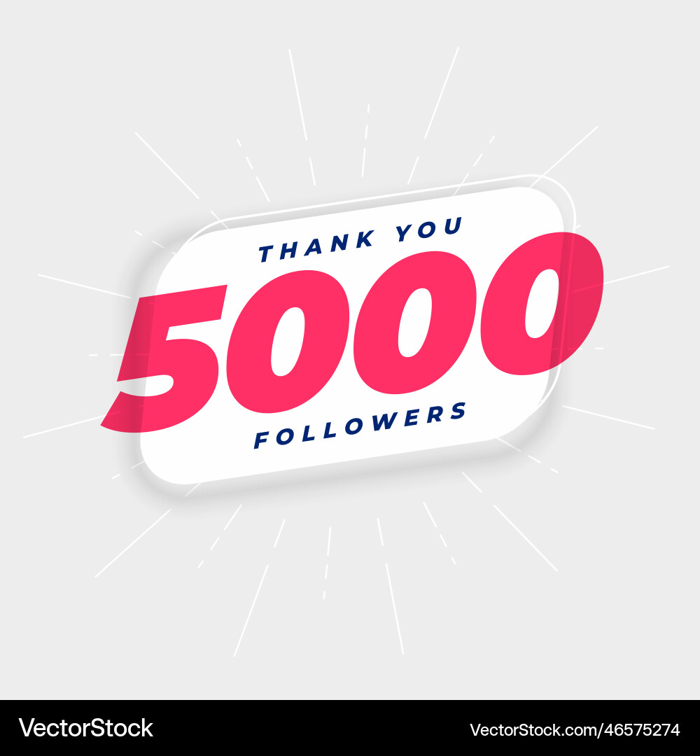 Say thank you to your 5000 followers vector image