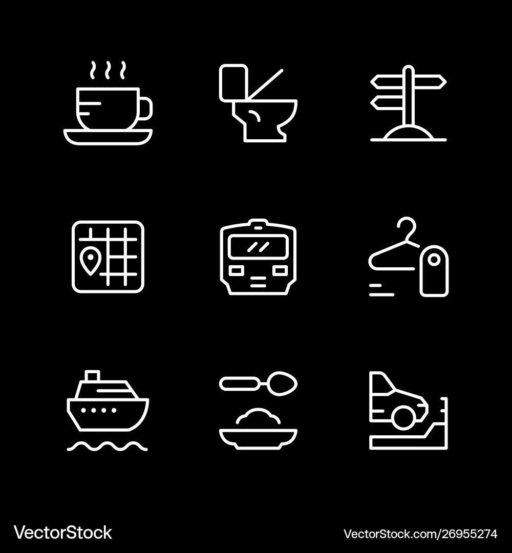 Set line icons public navigation Set line icons public navigation vector image