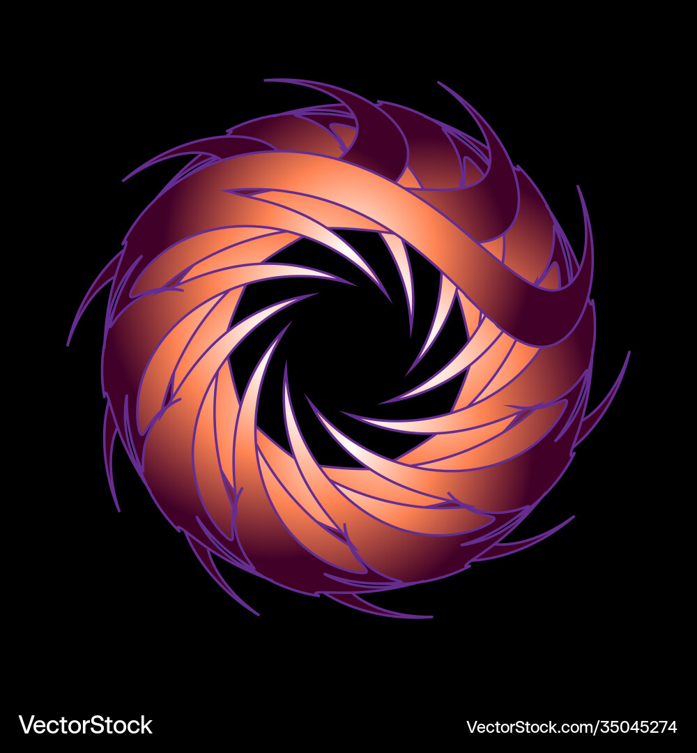 Spirograph sharp circular brown eyesight Vector Image