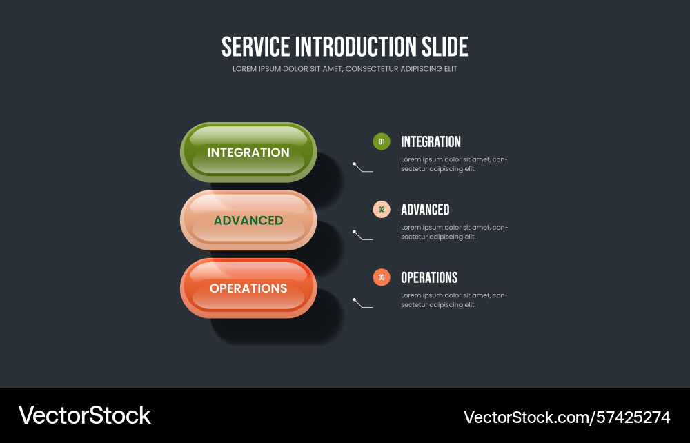 Visual launch three step infographic slide design Visual launch three step infographic slide design vector image