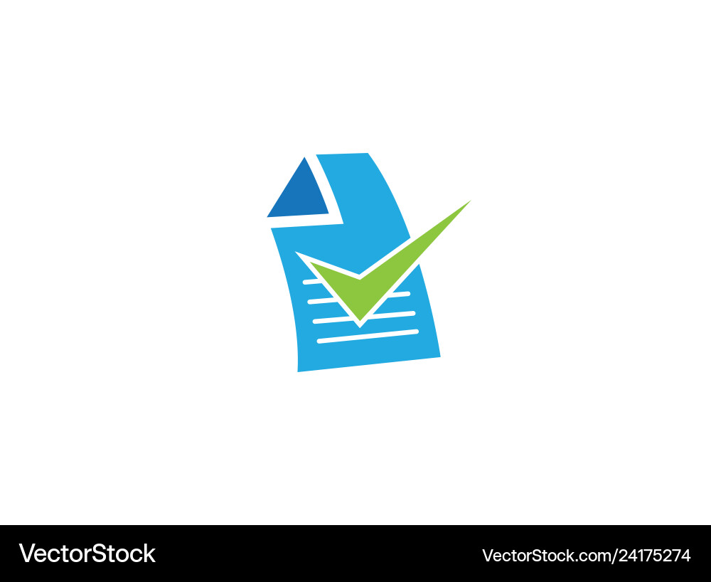 Writed paper or list with a check mark for logo Writed paper or list with a check mark for logo vector image