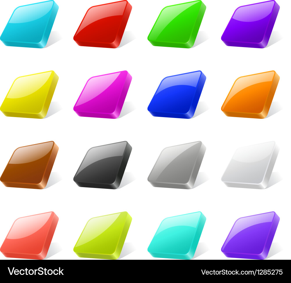 3d web buttons Vector Image