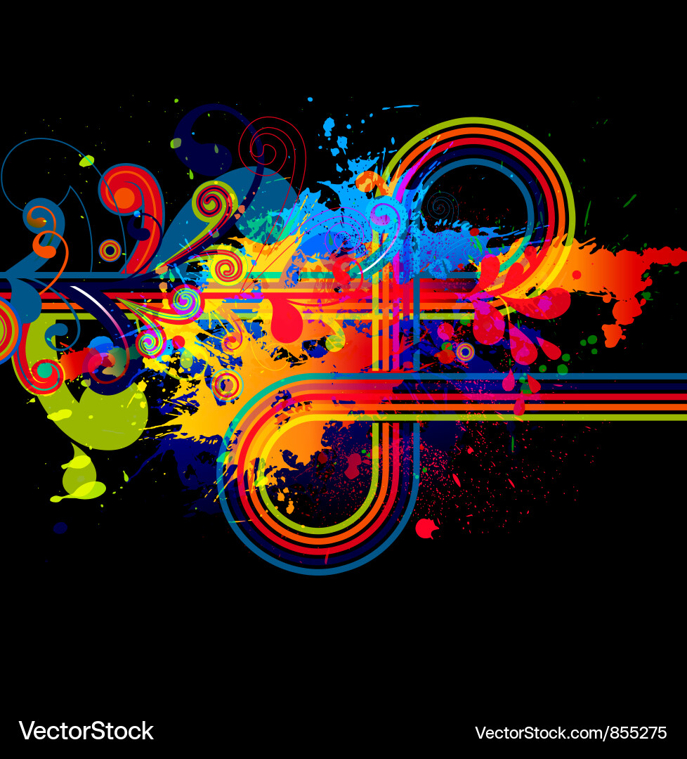 Abstract with colorful splatter Vector Image