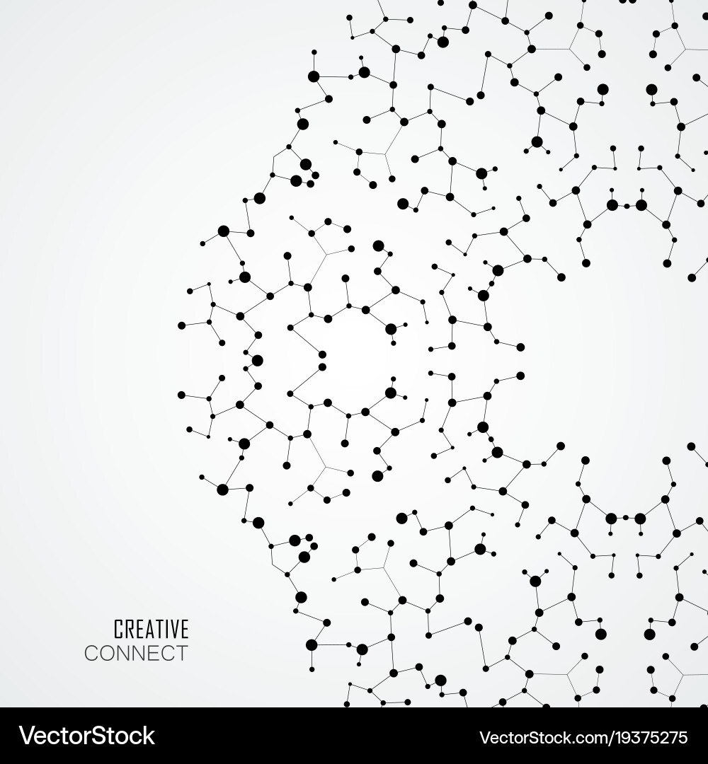 Circle abstract connect with connecting dots Vector Image
