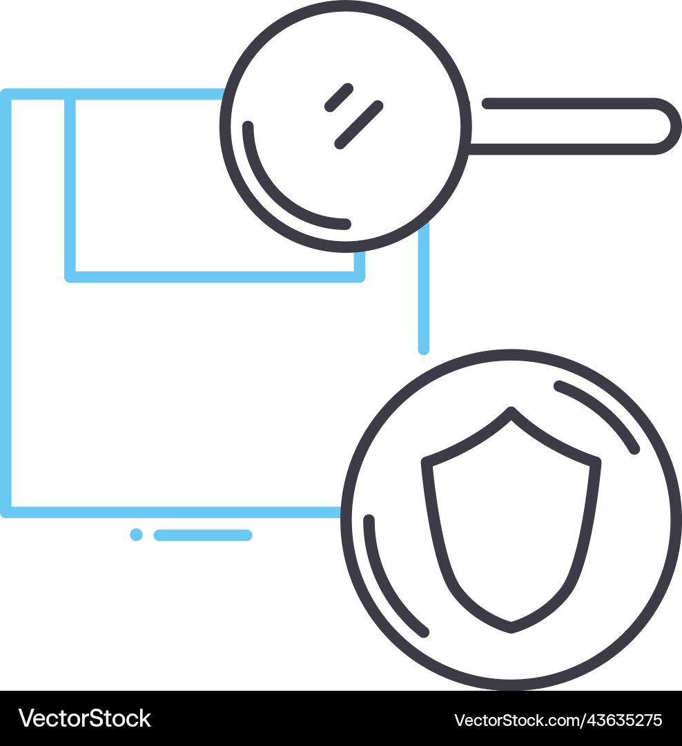 Data decryption analysis line icon outline symbol Data decryption analysis line icon outline symbol vector image