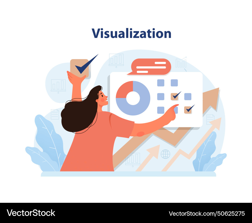 Data visualization concept flat vector image