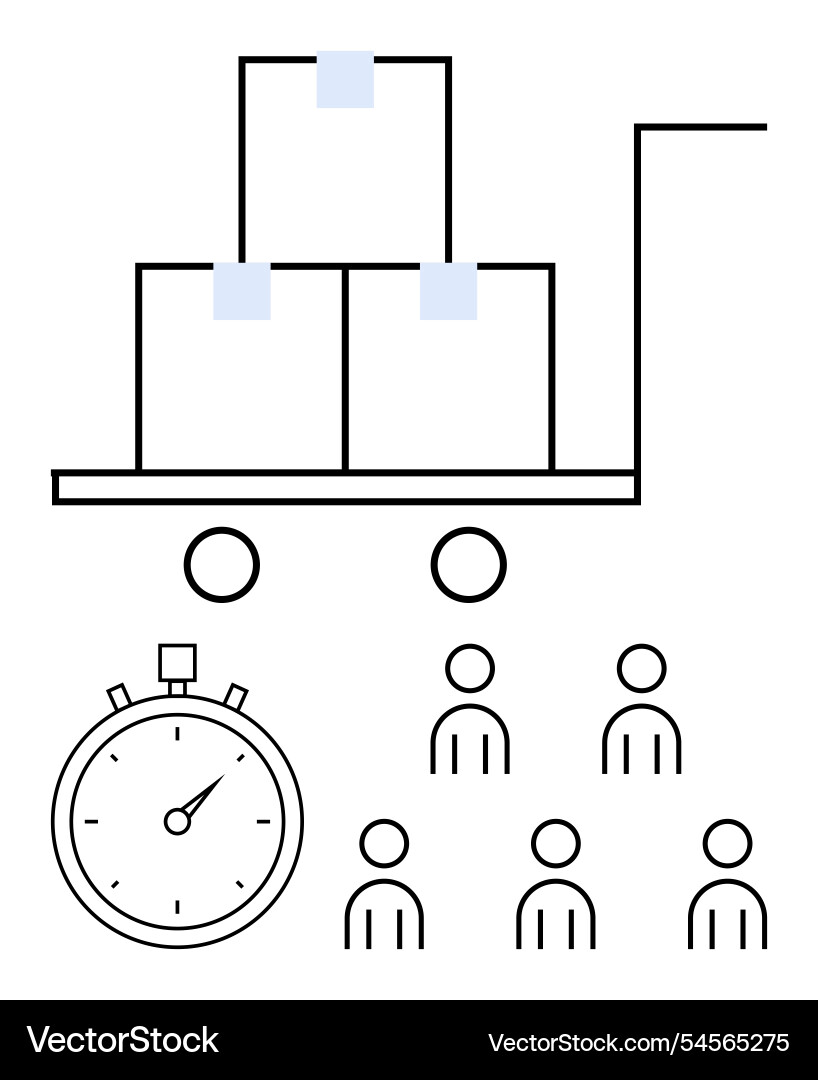 Efficient logistics and time management with team Efficient logistics and time management with team vector image