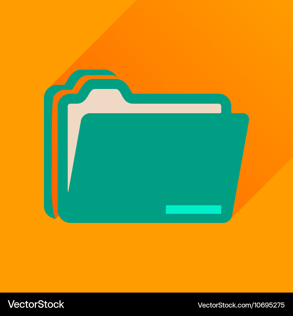 Flat icon with long shadow documents folder Vector Image