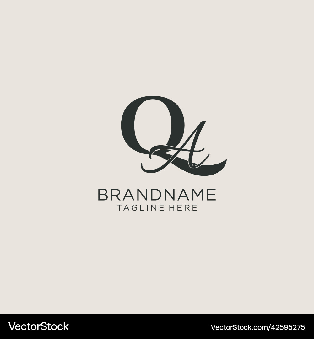 Initials qa letter monogram with elegant luxury Initials qa letter monogram with elegant luxury Vector Image