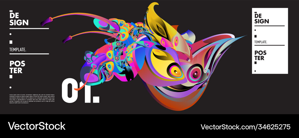 Landing page background template with colorful Vector Image