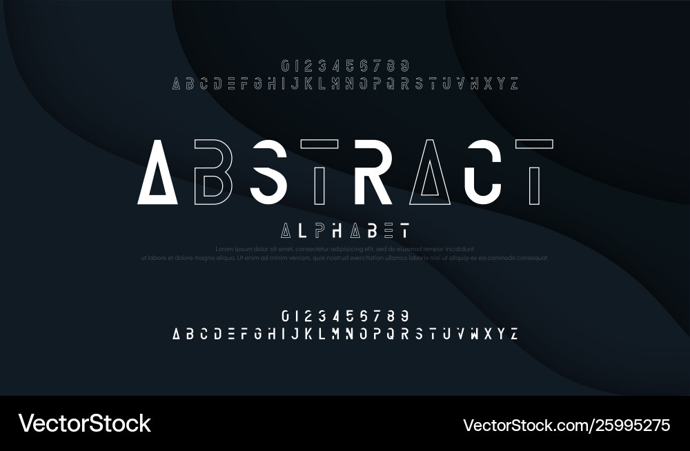 Minimalist Line Alphabet Font vector image