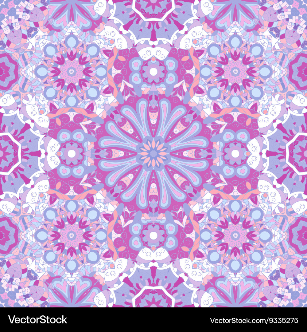 Seamless round pattern for printing on fabric Vector Image