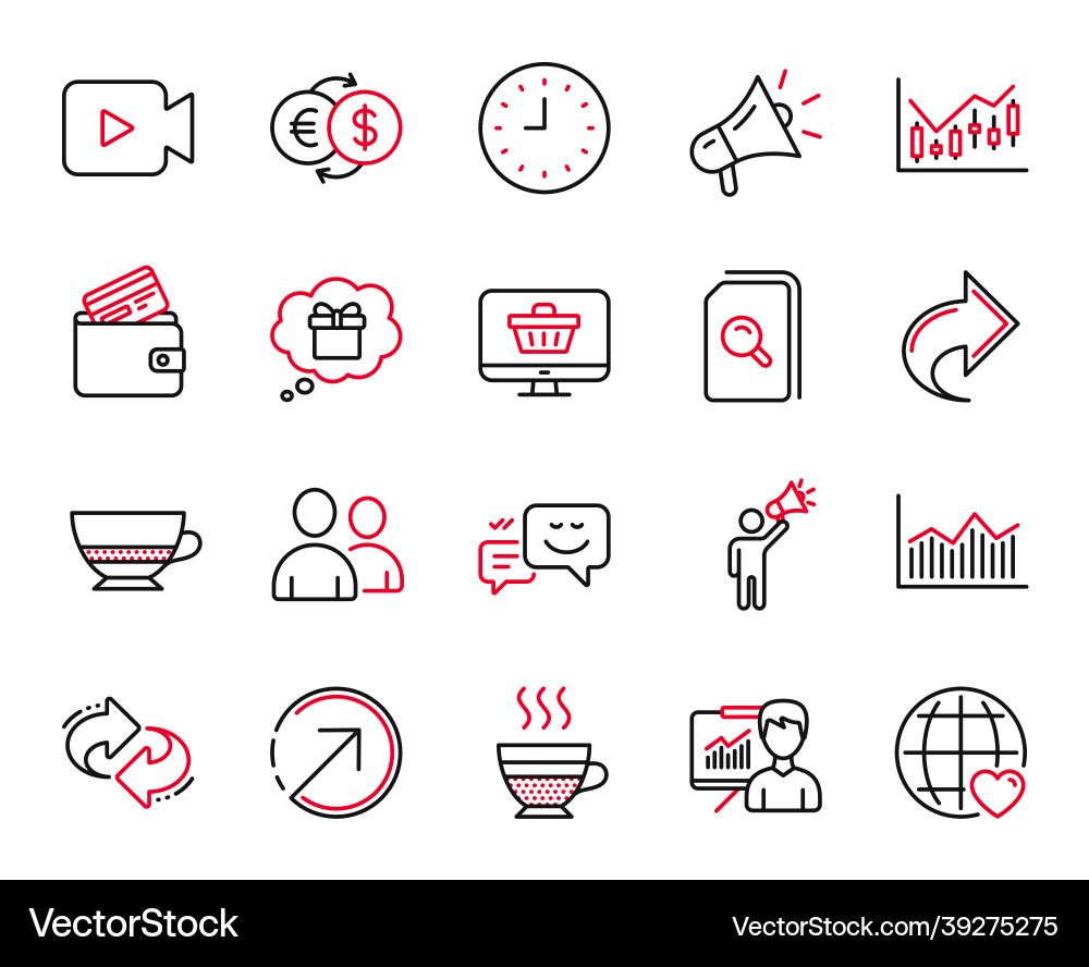 Set of line icons related to web shop Set of line icons related to web shop Vector Image