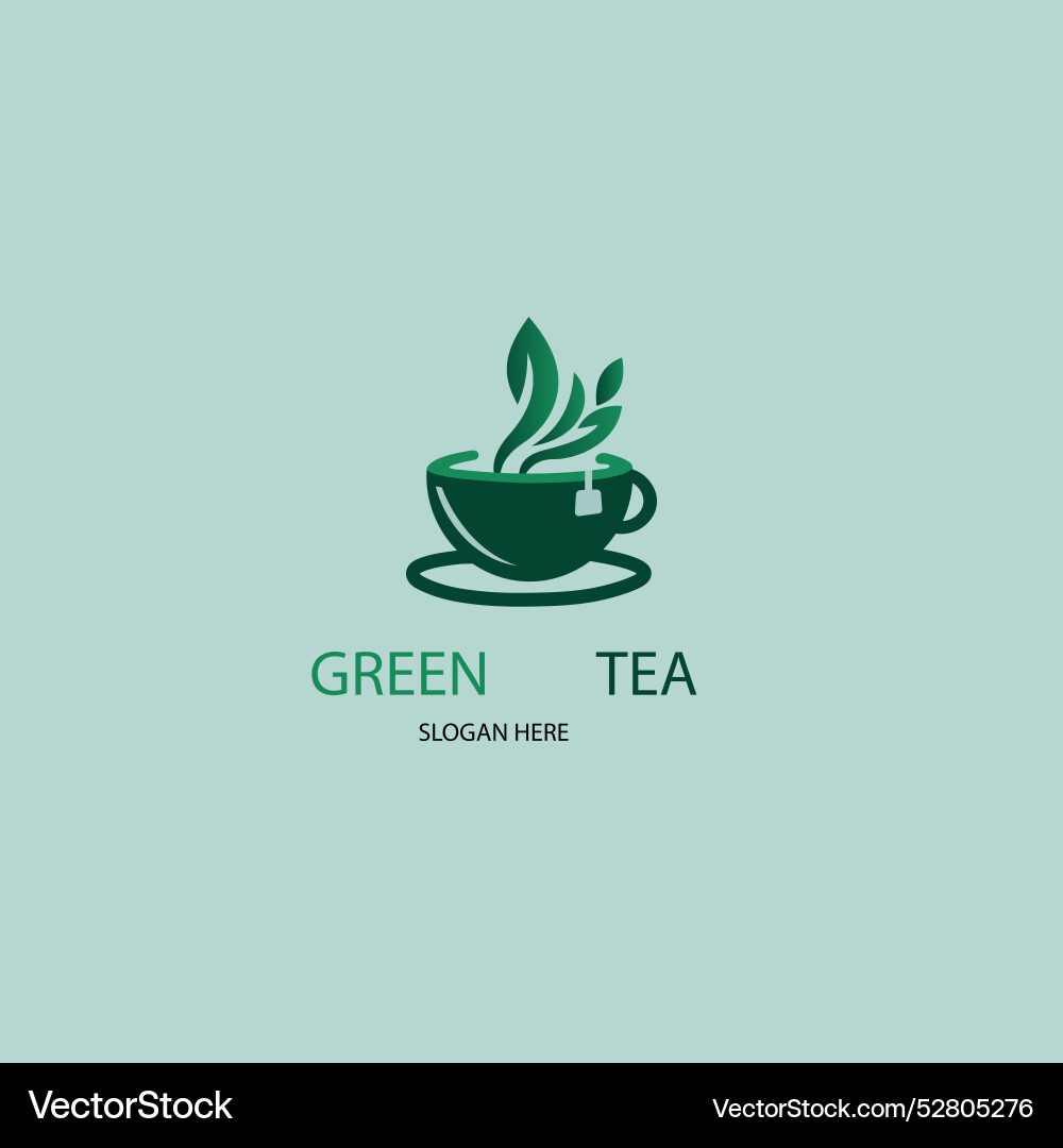 A simple logo design for a green tea company featu