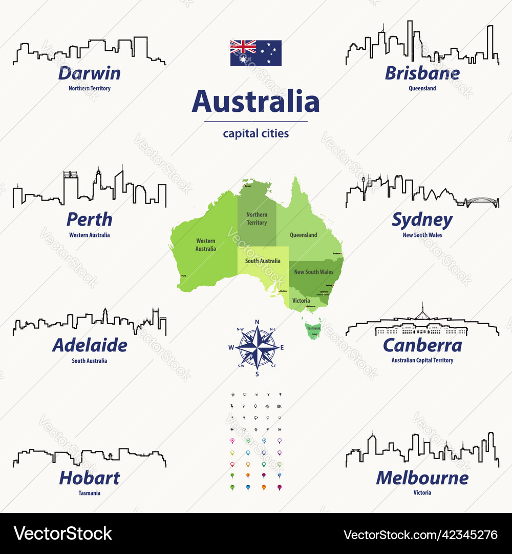 Capital Cities on a Grid Map