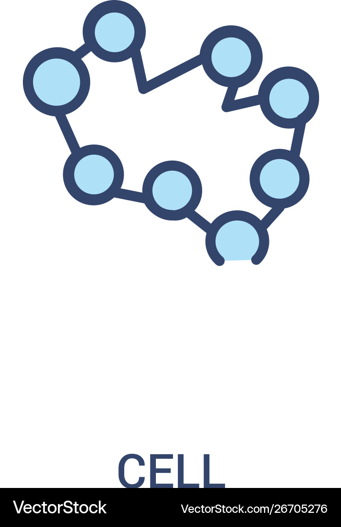 Cell concept 2 colored icon simple line element Cell concept 2 colored icon simple line element vector image