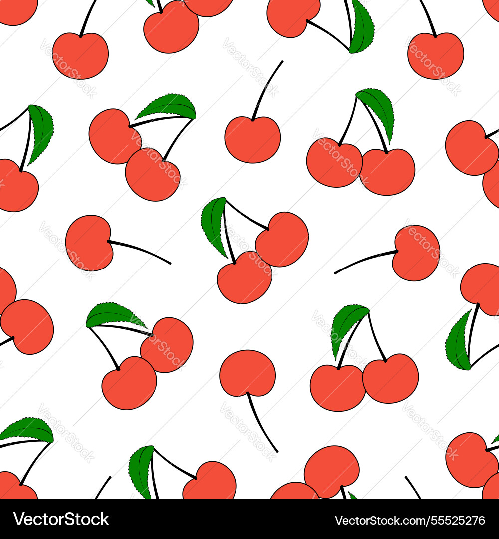 Cherry seamless repeating pattern Cherry seamless repeating pattern vector image