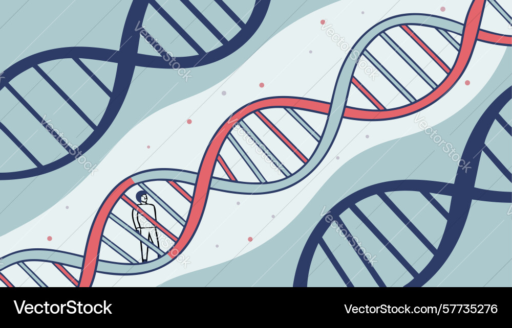 Dna double helix pattern symbolizing genetics and vector image