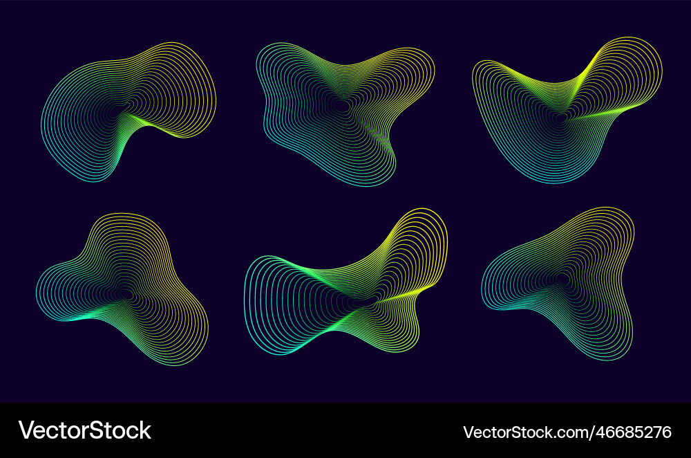 Dynamic amorphous shapes abstract fluid forms Vector Image