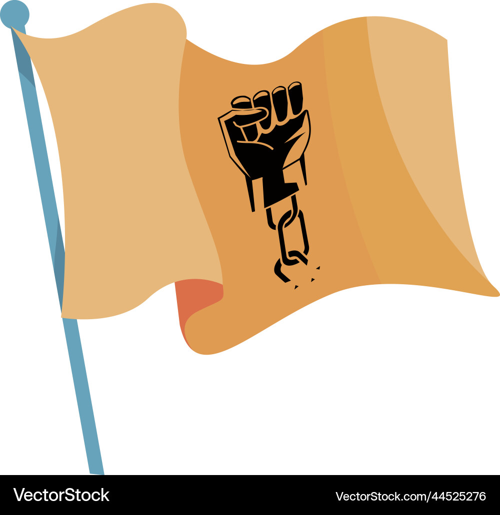 Fist with chain in flag Vector Image