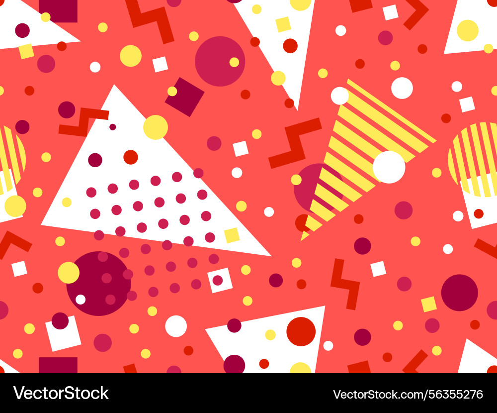 Geometric seamless pattern with memphis elements Geometric seamless pattern with memphis elements vector image
