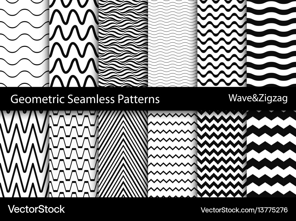 Geometric Wave Patterns Vector Image