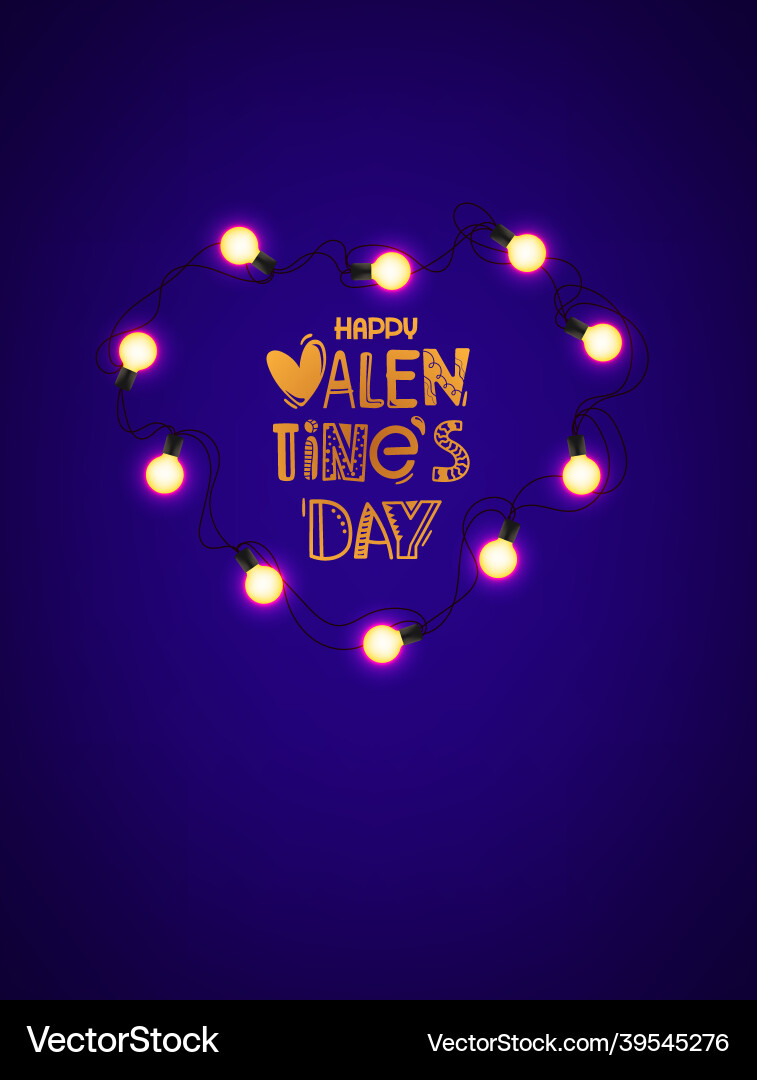 Lighting heart with inscription happy valentines Lighting heart with inscription happy valentines vector image