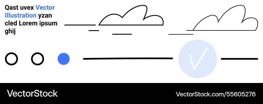Minimalist design with clouds circles and text Minimalist design with clouds circles and text Vector Image