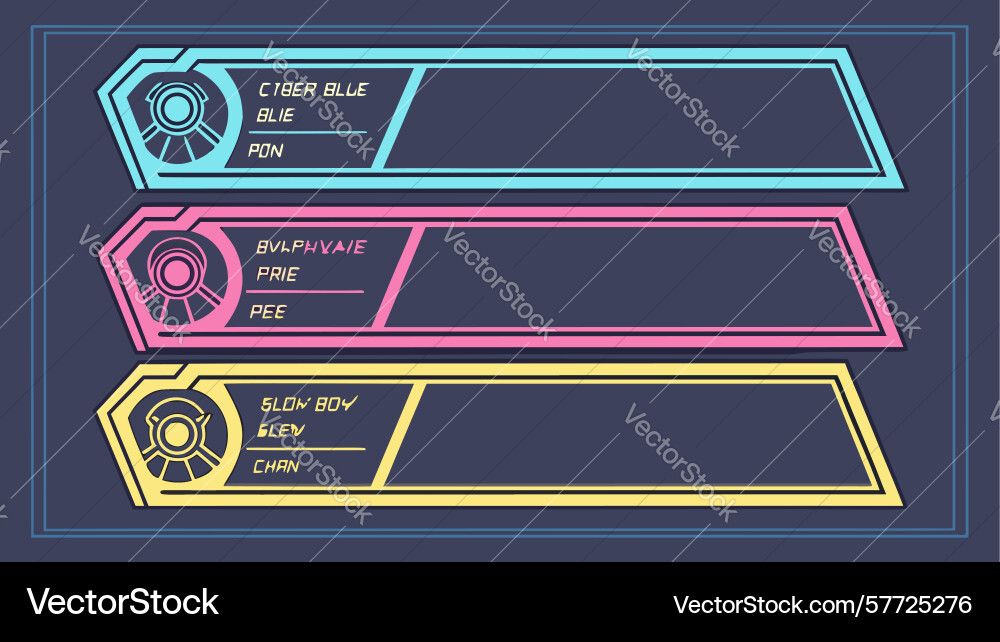 Modern game ui panels customizable layouts Vector Image
