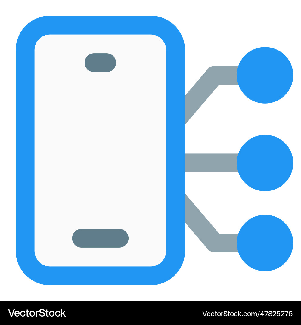 Multiple network availability in a smartphone vector image