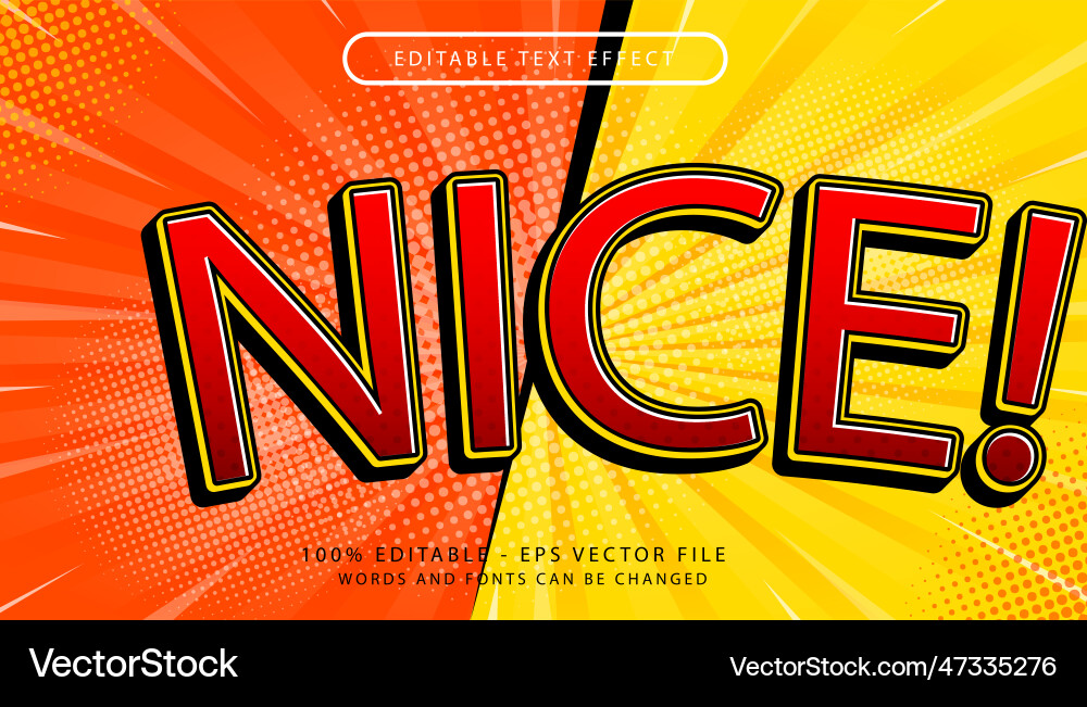 Nice 3d text effect and editable Vector Image