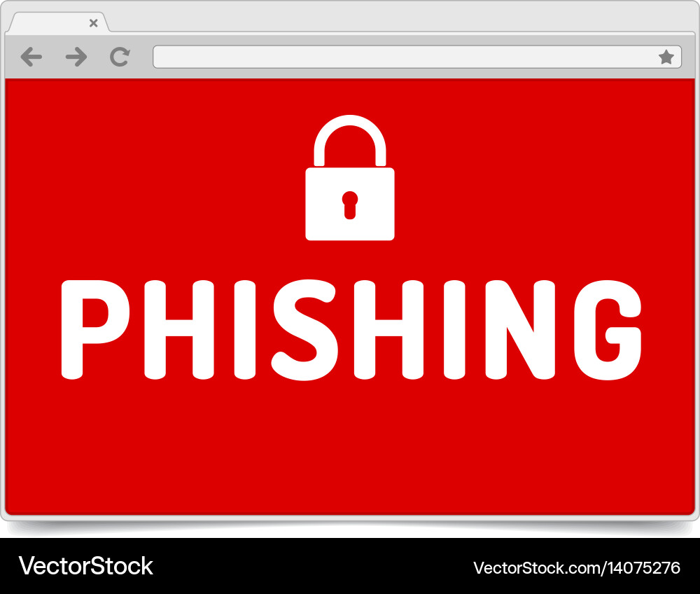 Phishing Alert in Browser Window Vector Image