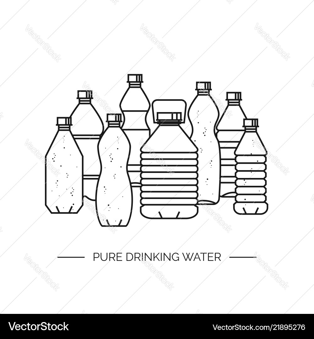 Pure drinking water line – Royalty-Free Vector | VectorStock, image size:1000x1080
