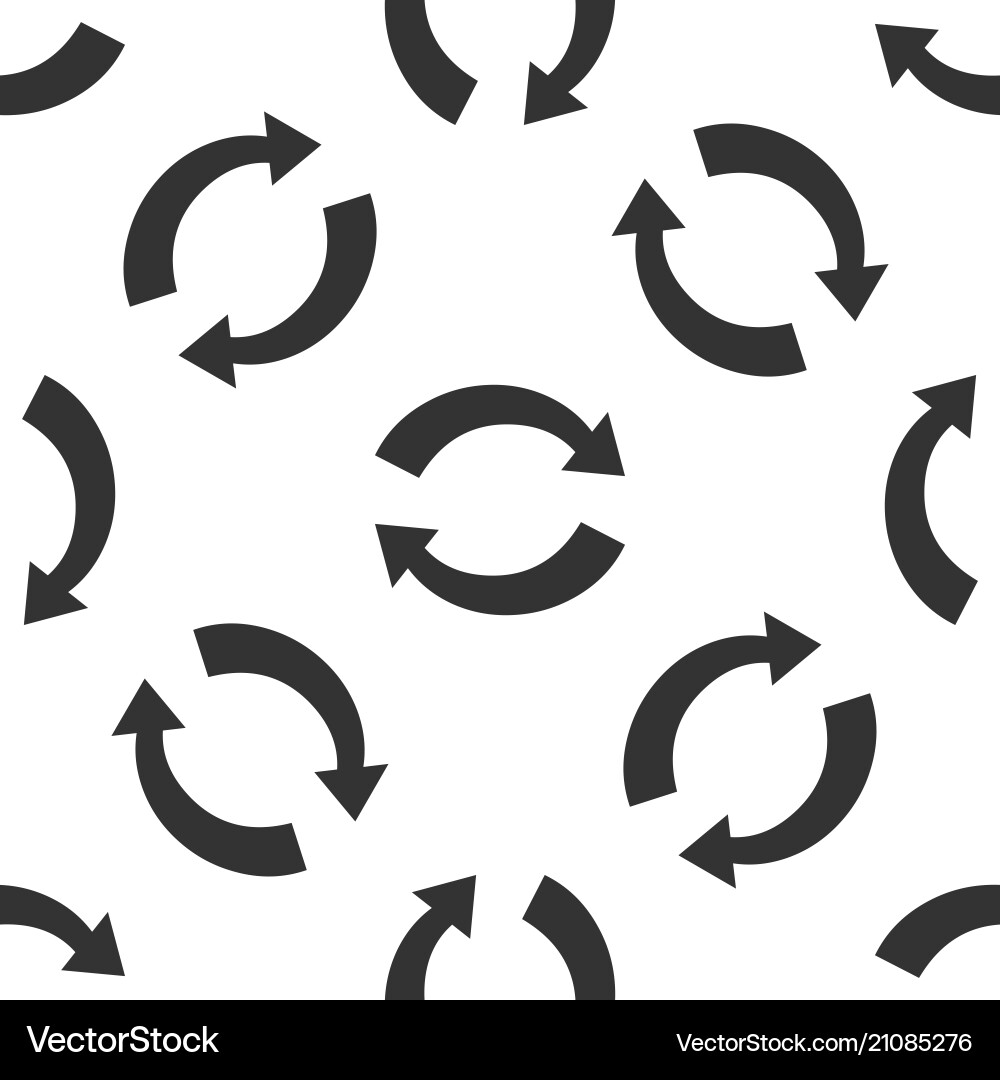 Refresh icon seamless pattern on white background Vector Image