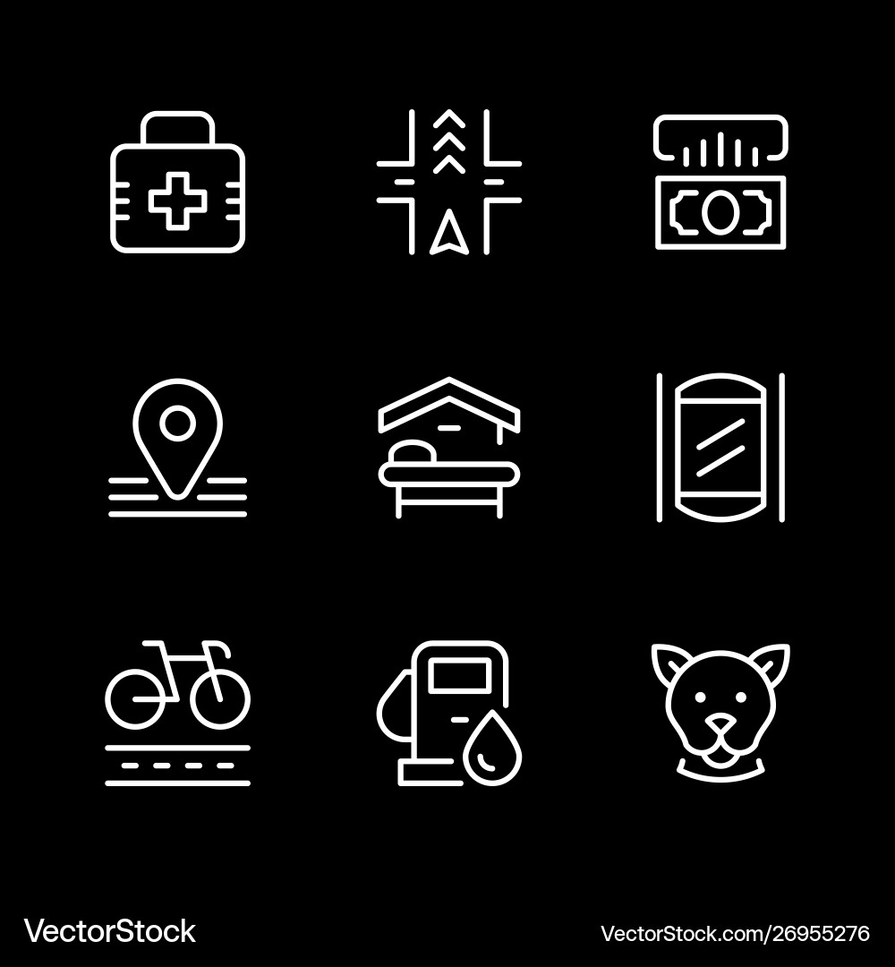 Set line icons public navigation vector image