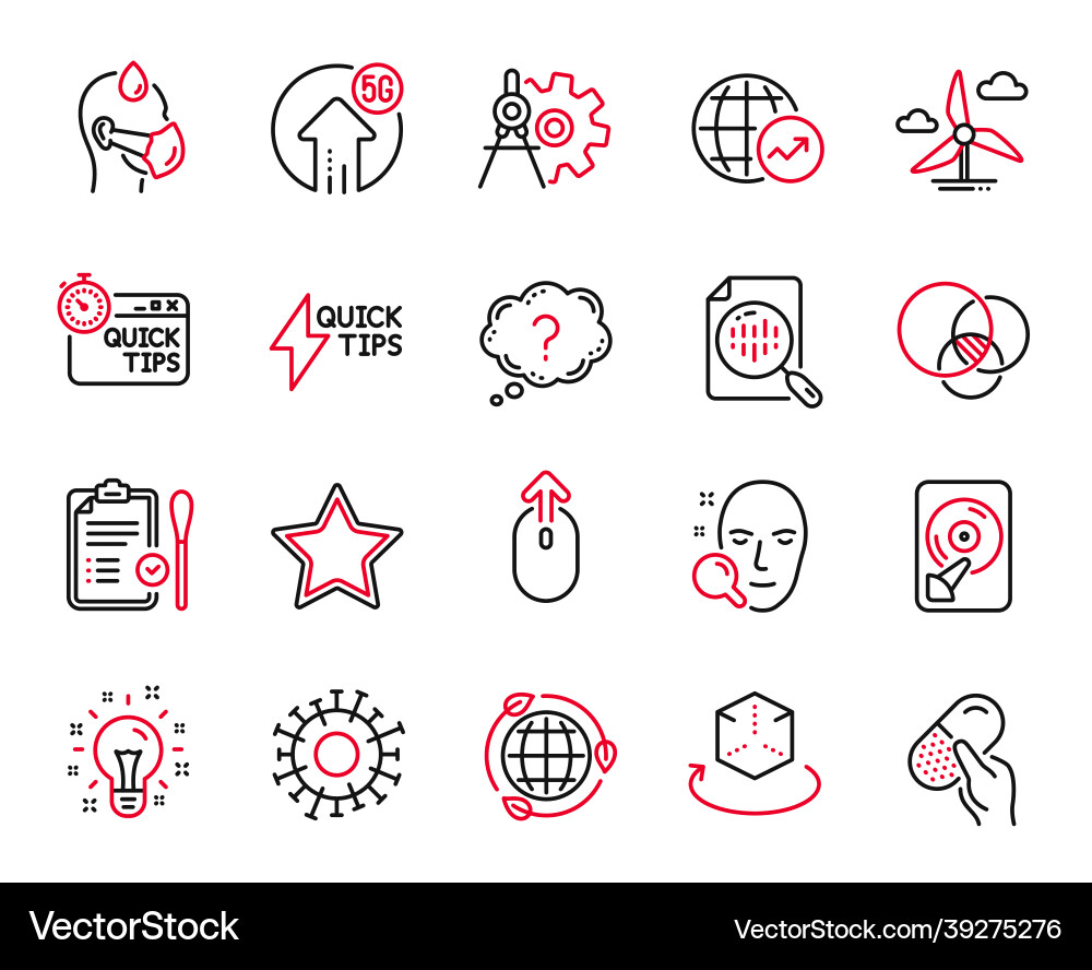 Set of science icons related to question Vector Image