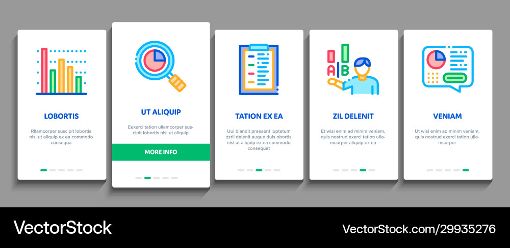 Statistician assistant onboarding elements icons Vector Image
