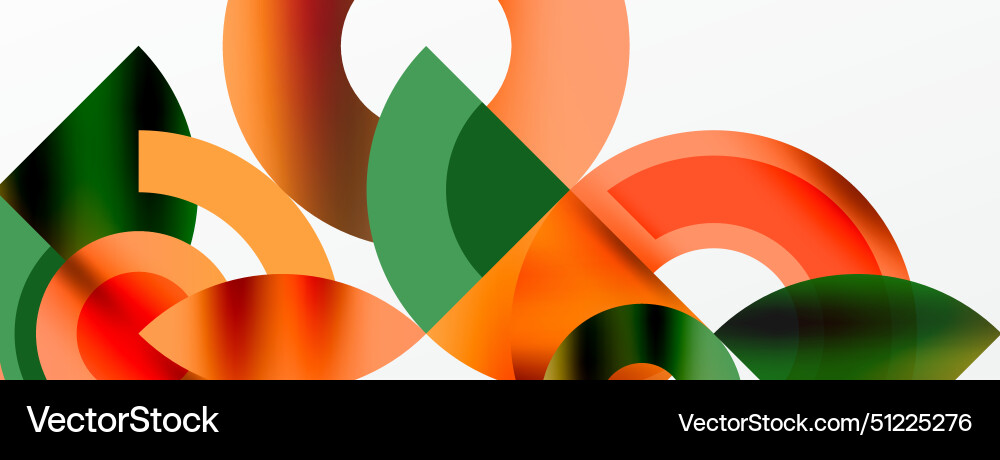 Vibrant circles and triangles create a symmetrical Vector Image