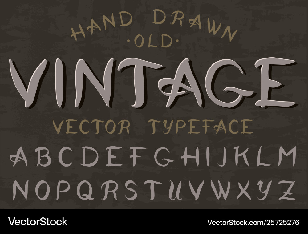 Vintage Calligraphic Font - Retro Lettering Vector Image