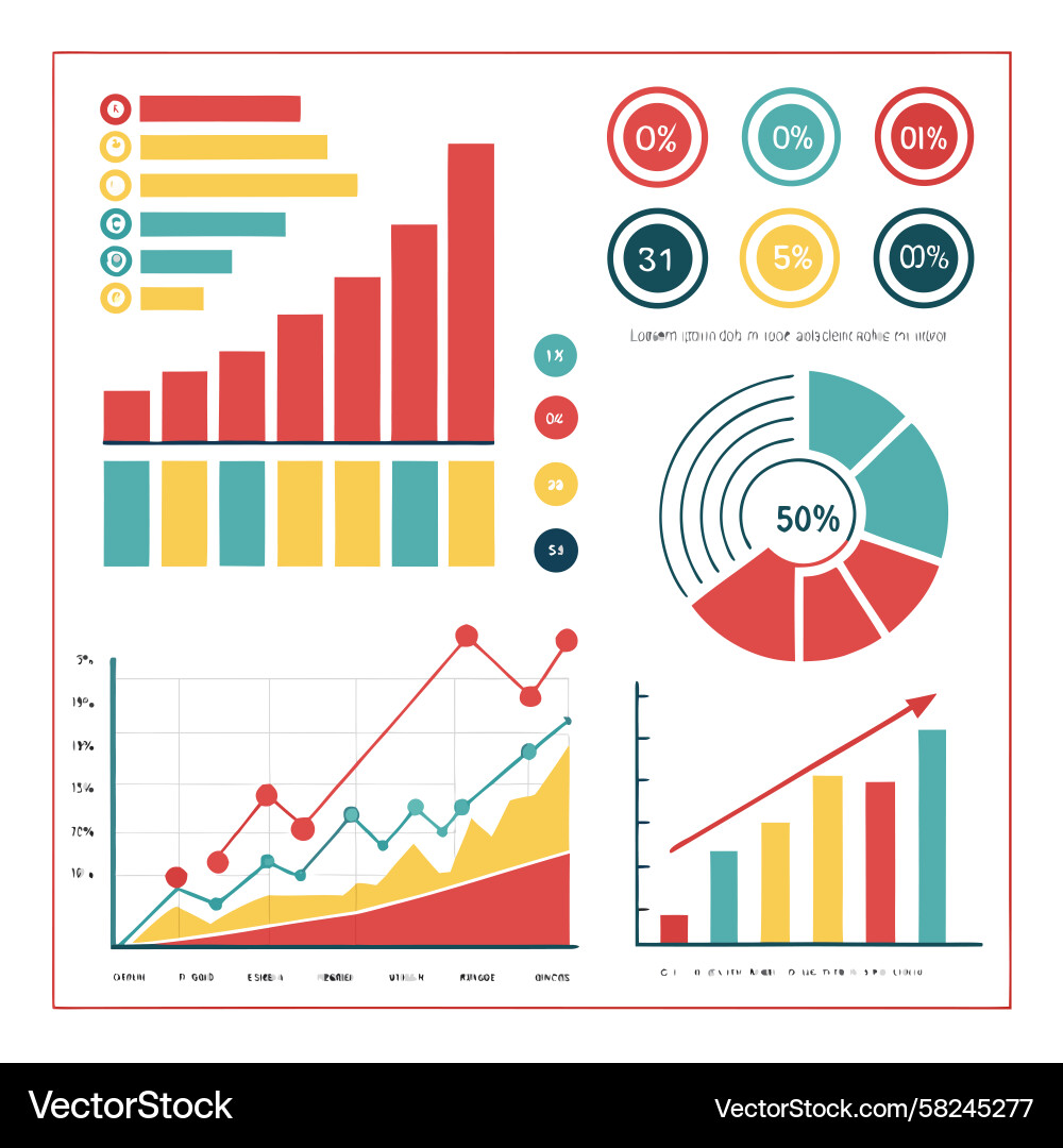 Business Data Charts & Graphs Vector Image