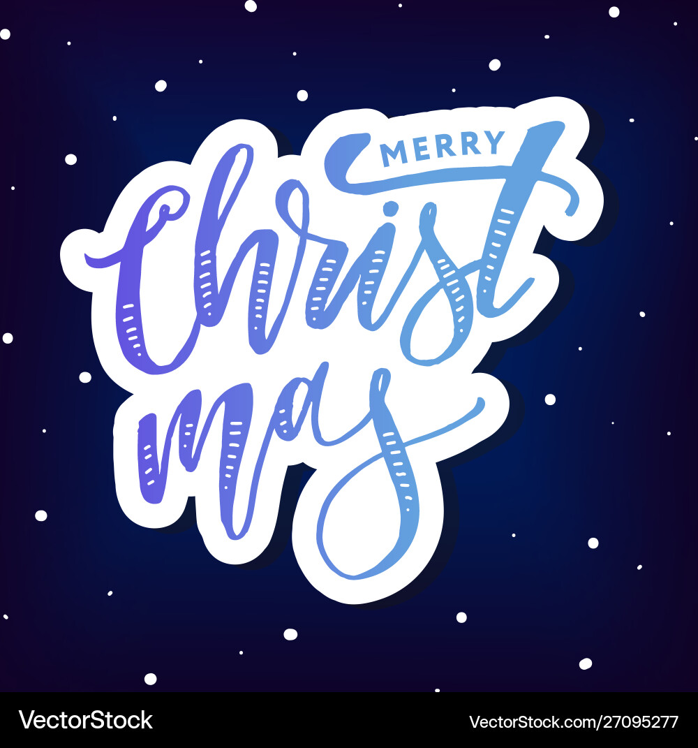 Christmas lettering calligraphy brush text Christmas lettering calligraphy brush text vector image