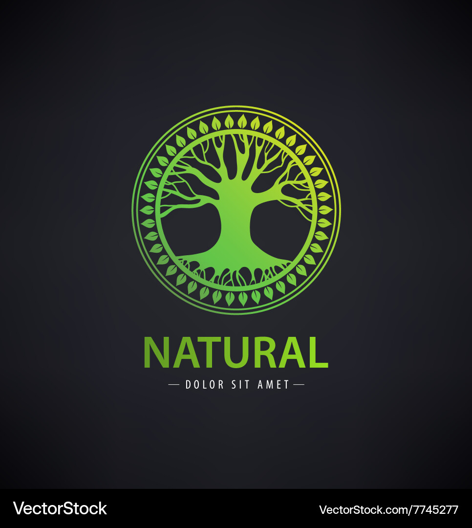 Circle eco logo tree Royalty Free Vector Image