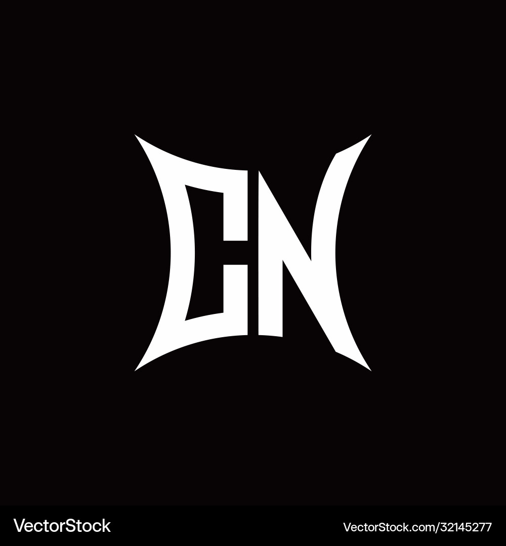 Cn monogram logo with sharped shape design Vector Image