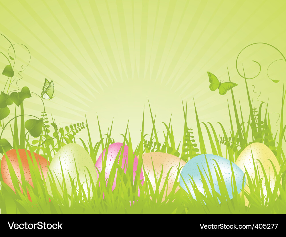 Easter Spring Scene Vector Image