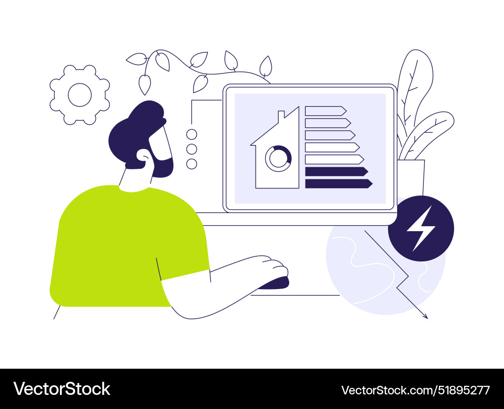 Energy-efficient computers abstract concept Energy-efficient computers abstract concept vector image