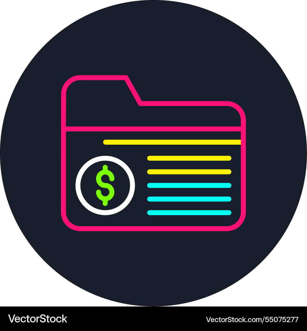 Folder line multi color icon Vector Image